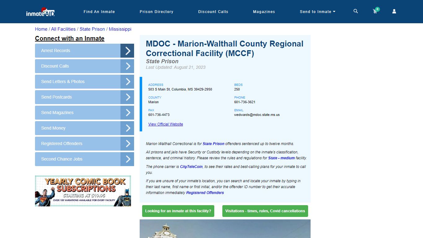 MDOC - Marion-Walthall County Regional Correctional Facility (MCCF ...